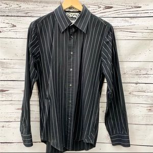7 Diamonds Mens Size Large Stripe Button Down Shirt